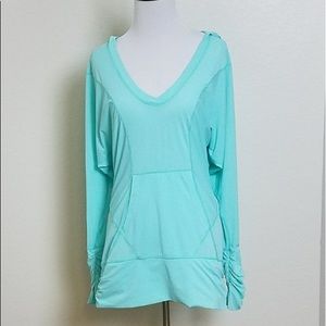 Mint blue hooded pullover